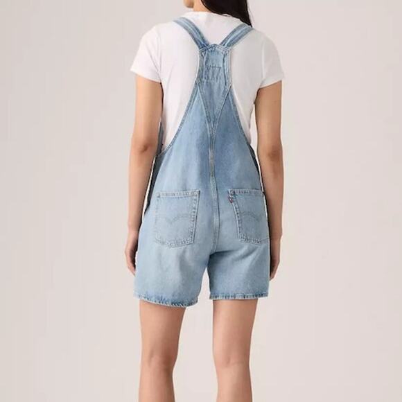 Levis Premium Romper Jumpsuit Womens M Stonewash Casual Streetwear Denim NWT - Picture 2 of 12